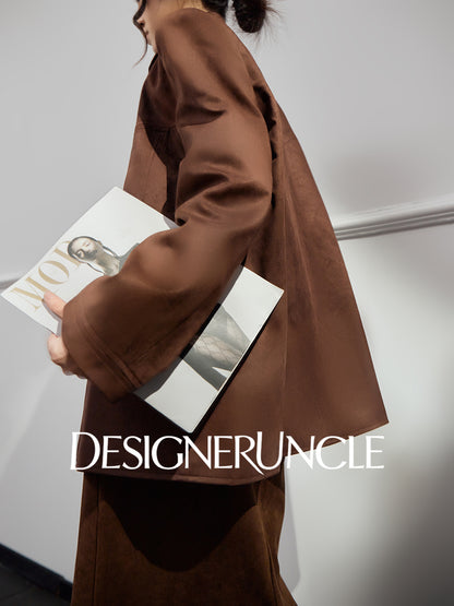 DGU "Twilight" brown blazer new high-end loose slimming suit top - PIECE.