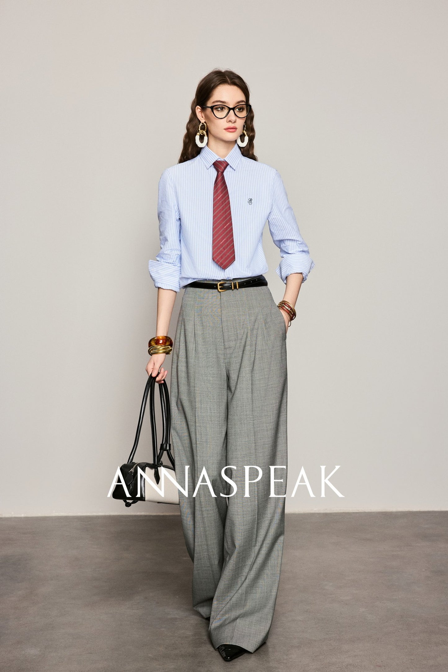ANNASPEAK  Red wool trousers and wide-leg pants-LATAN.