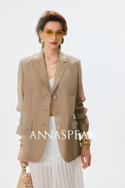 ANNASPEAK  mulberry silk cool silk haute couture upright suit vest set-ANCHOR.
