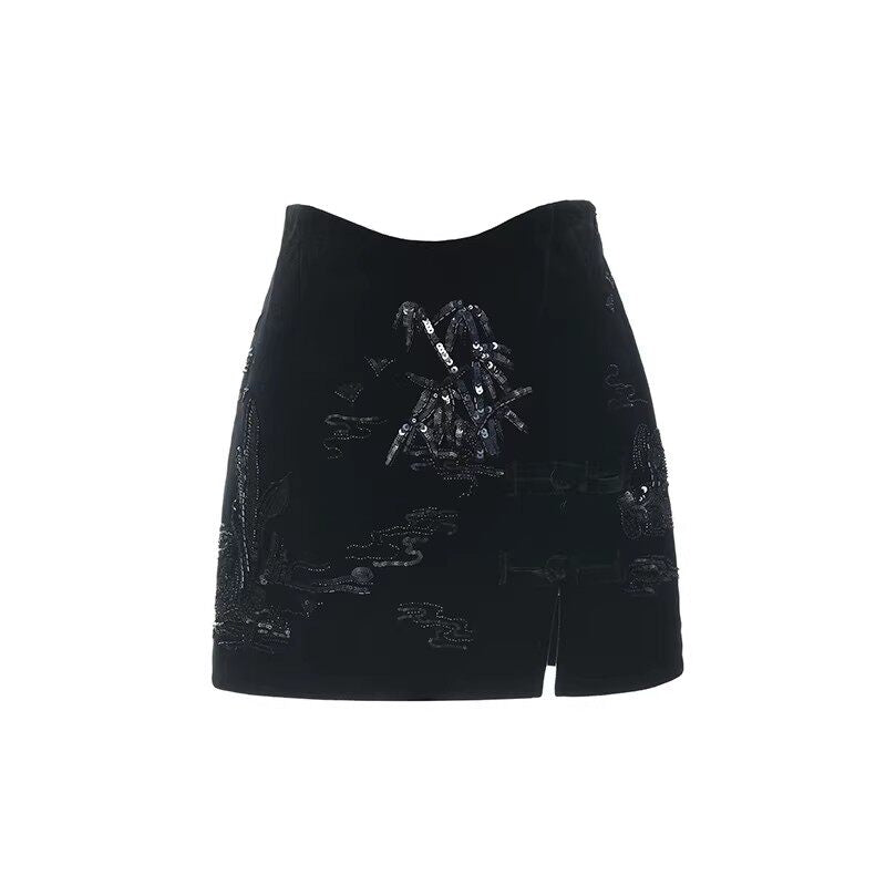 FAME Pavilion Heavy Industry Embroidery Short Skirt- BROOKE