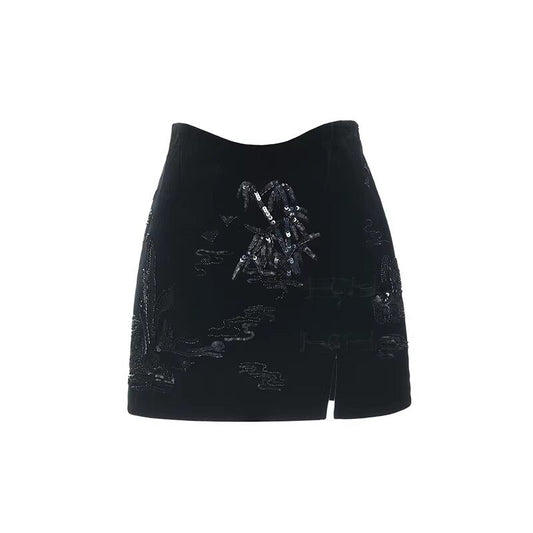 FAME Pavilion Heavy Industry Embroidery Short Skirt- BROOKE