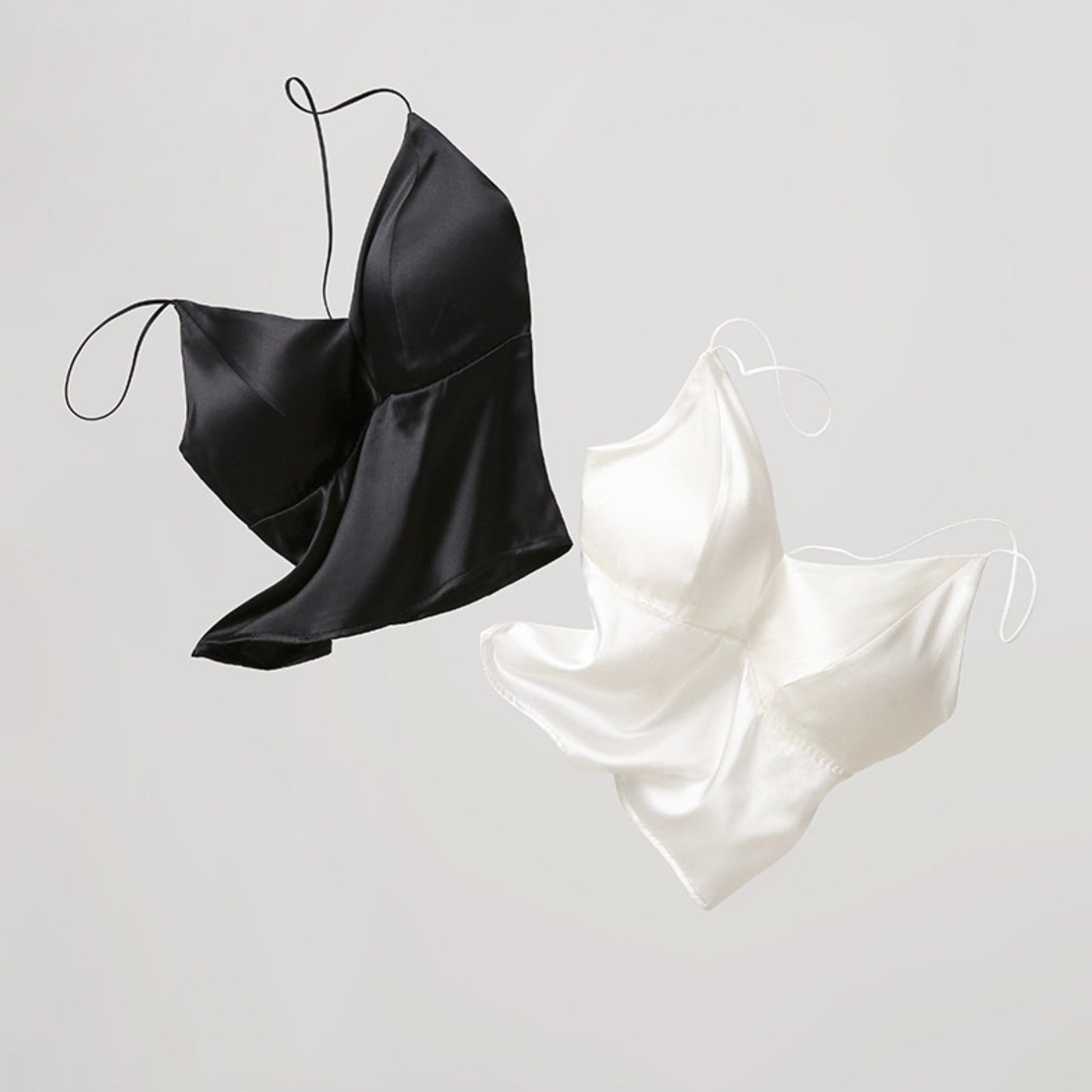 PIAOIN Luxury Silk Satin Bra Thin Strap-EVE