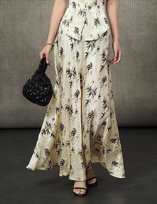 HECO Long Bamboo Leaf Acetate Skirt  - MINIS.