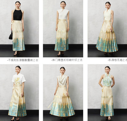HECO weaving Jinshan jacquard horse face long skirt women - vin.