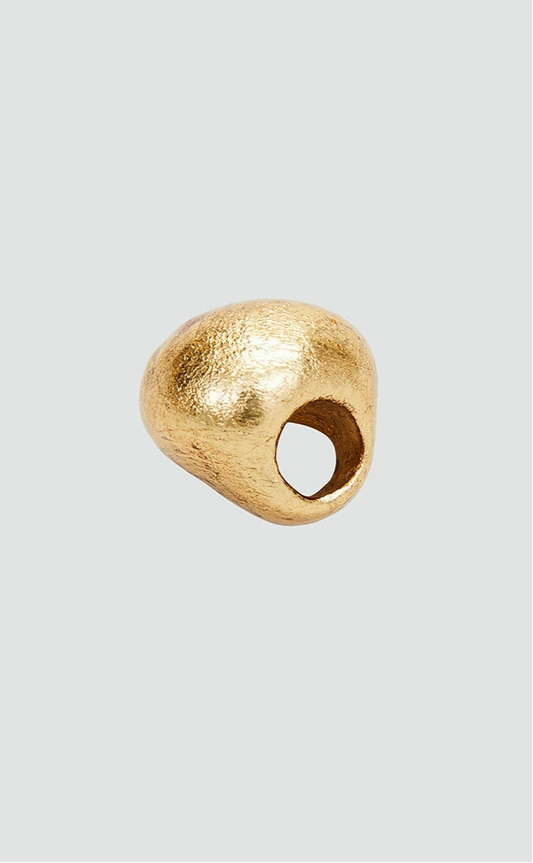 ZHUCHONGYUN sculptural textured bold Walnut Foil Ring-TAMIYA.