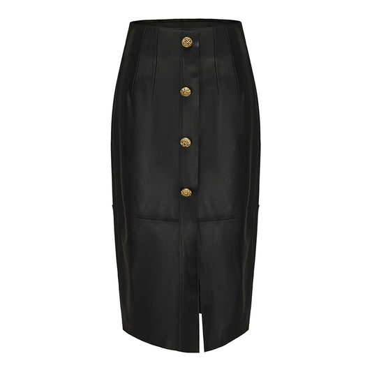 ATELIER MISS LU multi-piece patchwork slim-fitting sheepskin skirt - PRIMROSE.