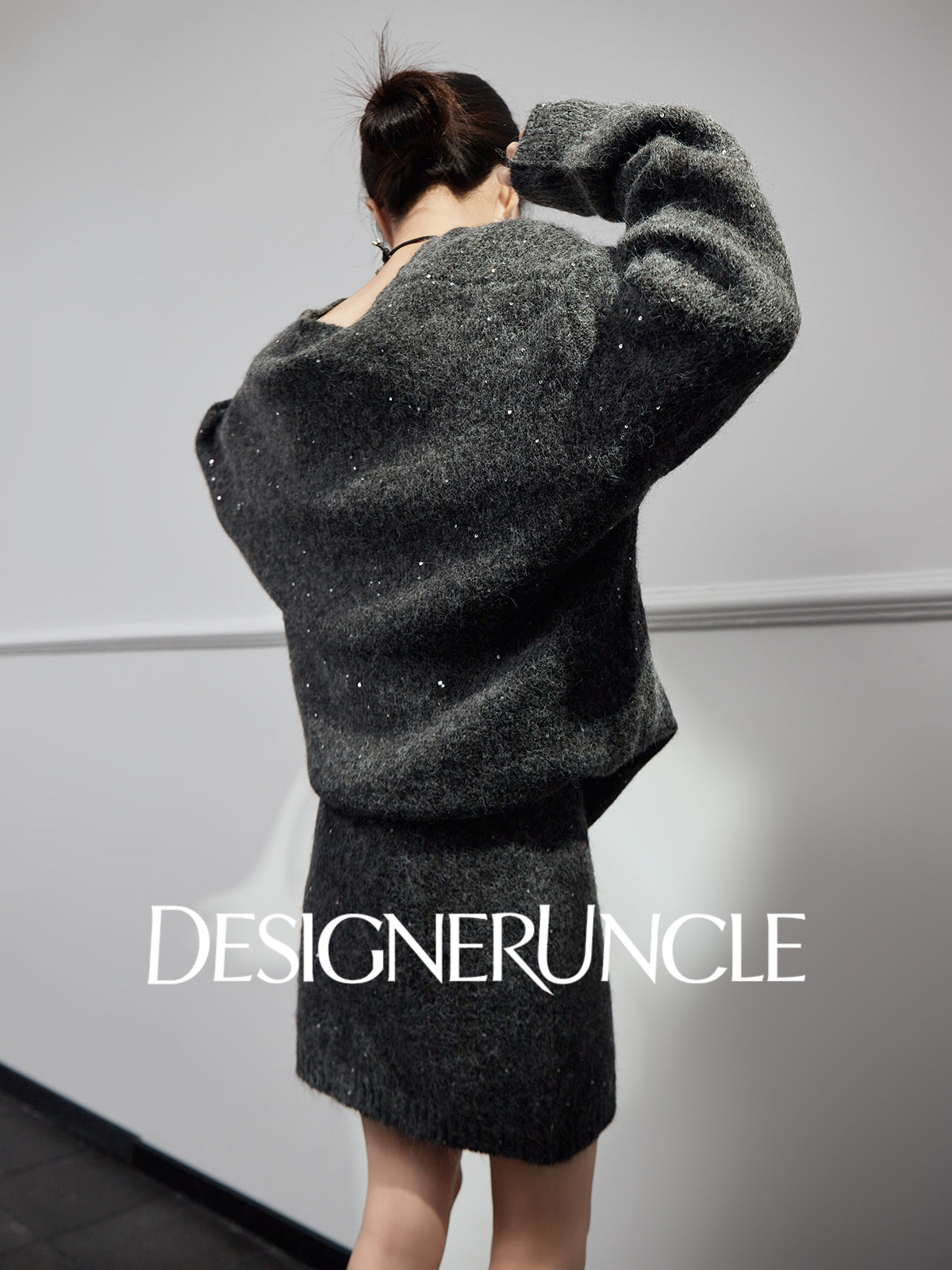 DGU "Wuyu" gray suit new loose slimming commuting high-end two-piece set - Francis.