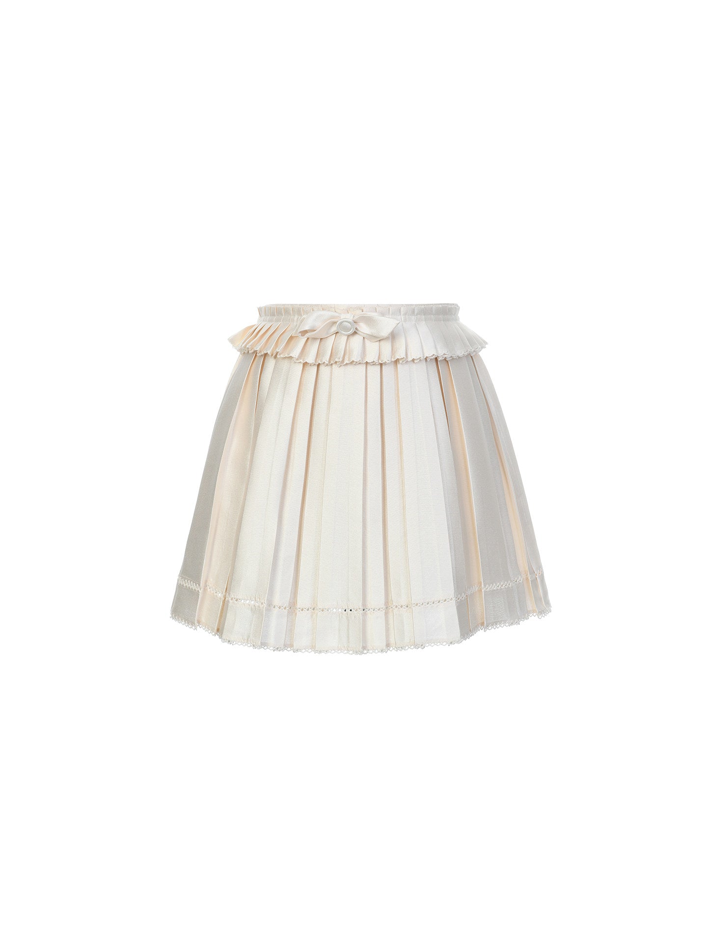 FAME ruffle trim A-line pleated short skirt - AVERY