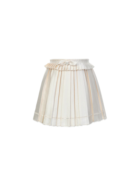 FAME ruffle trim A-line pleated short skirt - AVERY