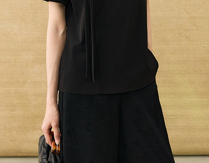 HECO Chinese Handmade Rose Tassel Short Sleeve T-Shirt  - GRADE.