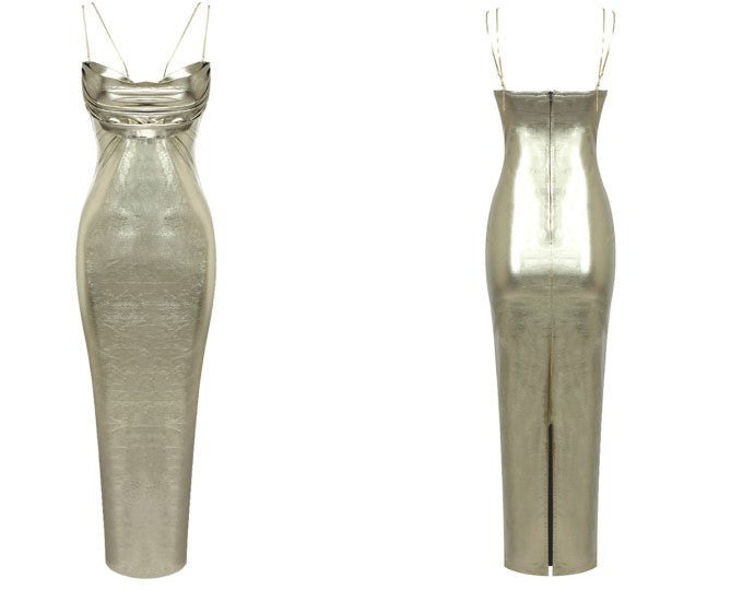 DOLLY Elegant Retro Backless Sleeveless One Shoulder Long Dress-MILA  (V)