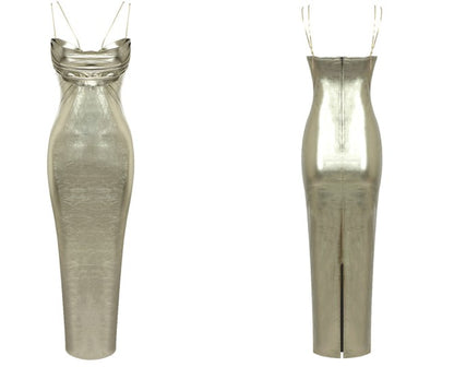 DOLLY Elegant Retro Backless Sleeveless One Shoulder Long Dress-MILA  (V)