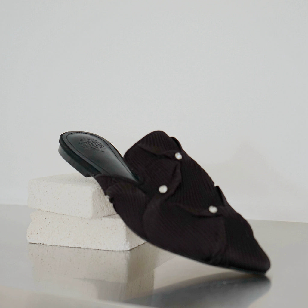 B-FEI rhinestone flat pointed toe slippers-YUJIRO.