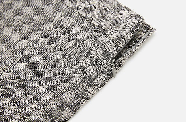 ZHUCHONGYUN linen checkerboard texture irregular skirt--KIMESTU.