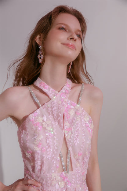 Wardrobes by Chen Luxury Pink Snow Flake Diamond Earrings- Calie