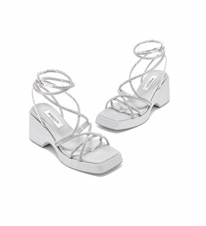 SHOESZOOO  Fairy Style Platform Block Heels - AQUA.