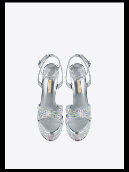 Fabfei platform 15cm sky high stiletto silver sexy rhinestone sandals - Hitta