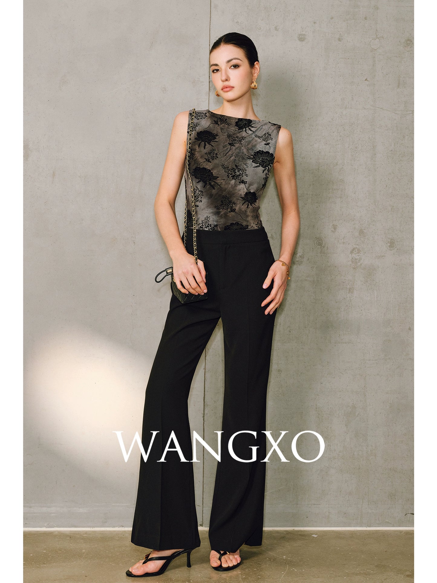 WANGXO | Flat Draped CE-Style Supermodel-Proportioned Retro Flared Pants -RUEI