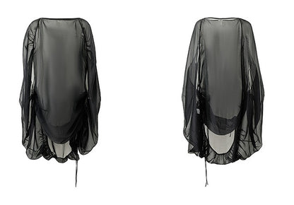ZHUCHONGYUN pleats loose volume black blouse-RYUK.