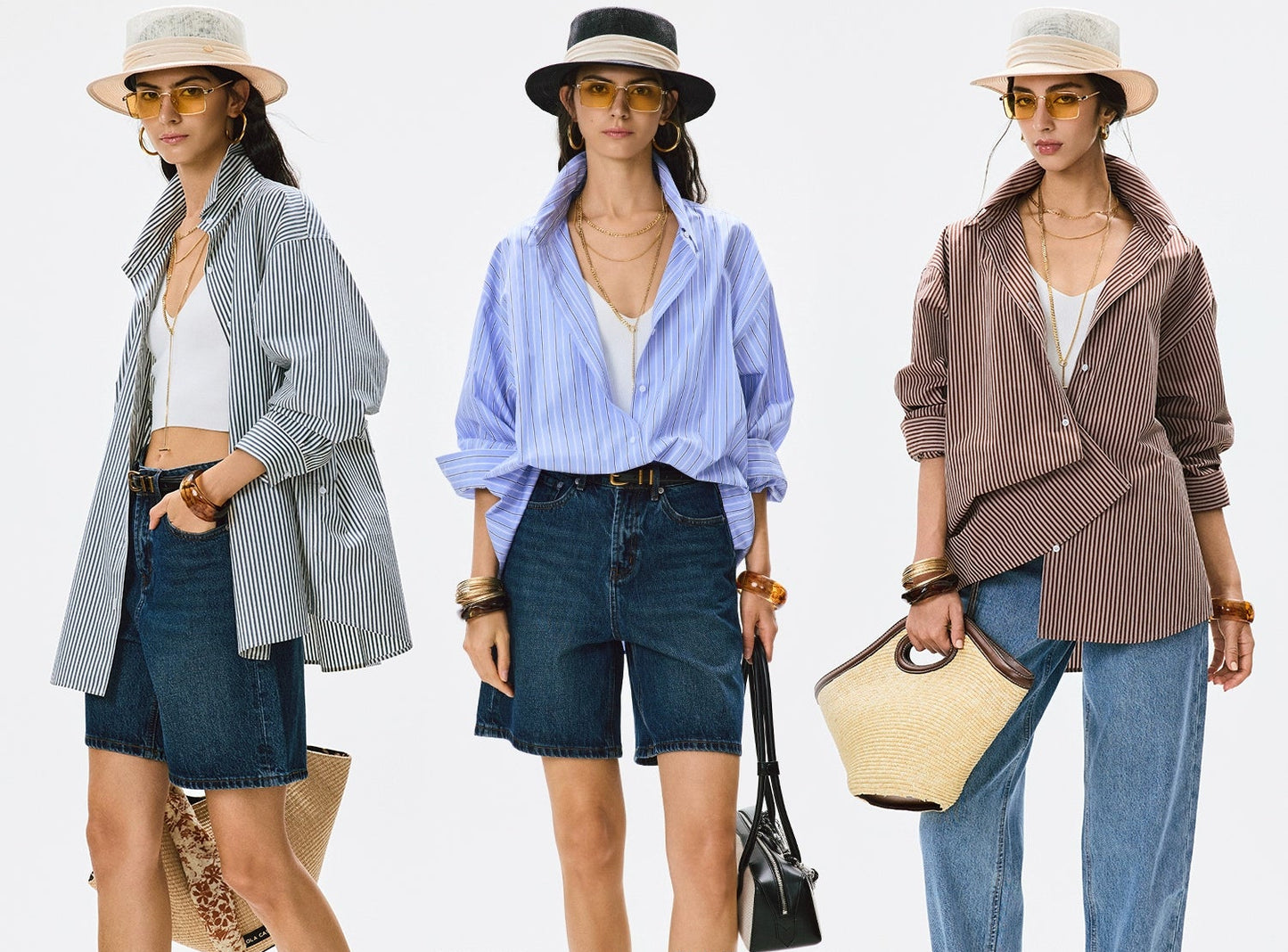 ANNASPEAK multi-wear French side buckle long staple cotton  style shirt-MYSTIC.