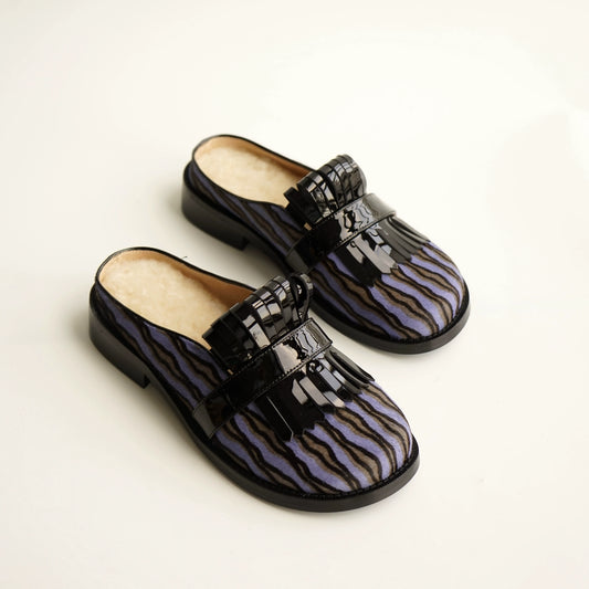 B-FEI horsehair slip-on shoes-GOJO.