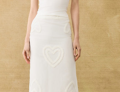 HECO Chinese high-end summer temperament love embroidered skirt - PHYSIC.