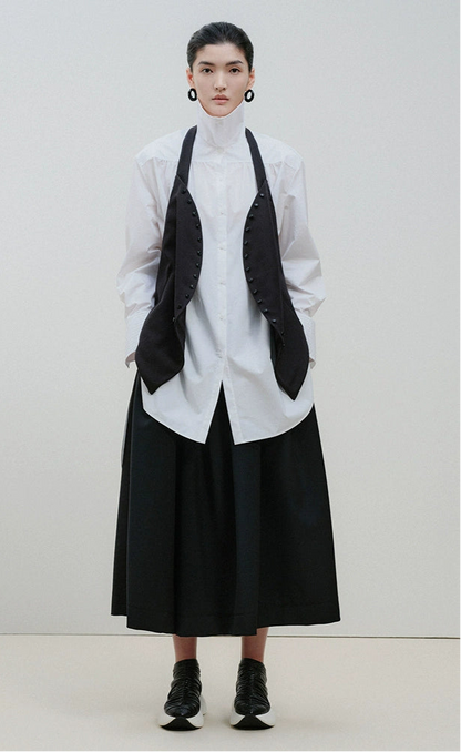 ZHUCHONGYUN new black fashion design halterneck horse clip vest-HEATHER