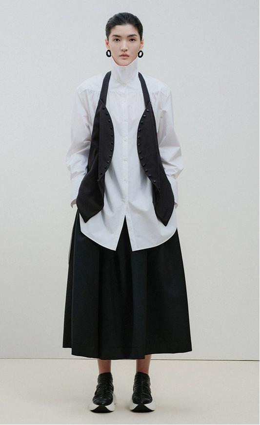 ZHUCHONGYUN new black fashion design halterneck horse clip vest-HEATHER