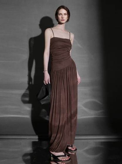 PIAOIN design pleated bandeau  women's cross-cut premium sundress -ARABELLA