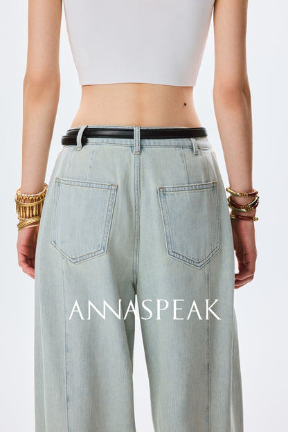 ANNASPEAK fashionable  cotton loose jeans-CHISA.