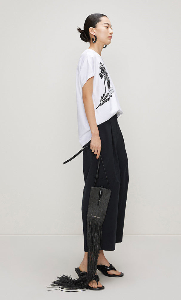 ZHUCHONGYUN ink print cotton short sleeve t-shirt -KIKI.