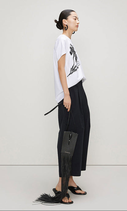 ZHUCHONGYUN ink print cotton short sleeve t-shirt -KIKI.