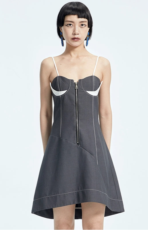 TINY IN bra embellished slip cinched waist slim small sexy dress - CIA