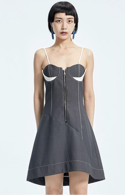 TINY IN bra embellished slip cinched waist slim small sexy dress - CIA