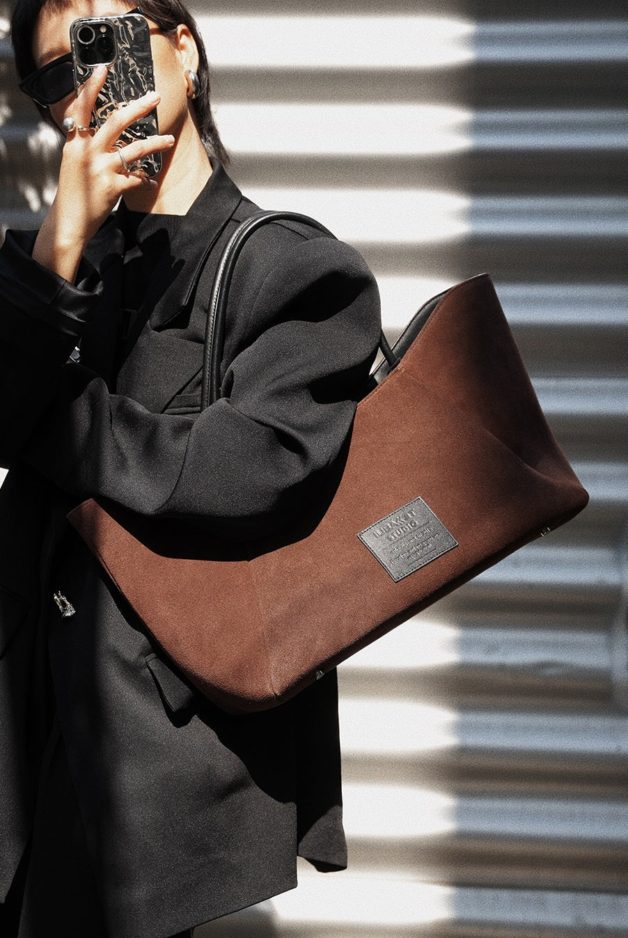 IUBALLET Nubuck Cowhide Tote Large Bag - LEVI.