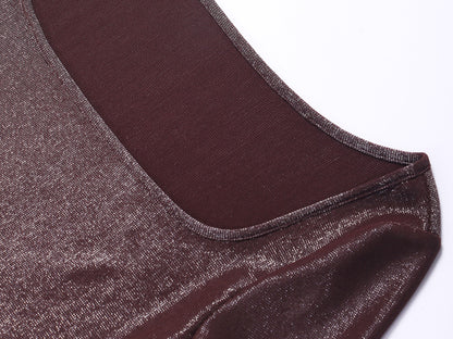 WANGXO Satin Reverie U-Neck Top & Slip Sundress Set - LUMEN.