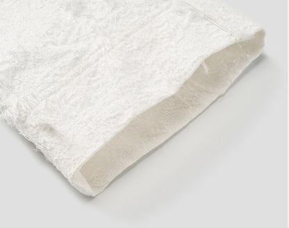 COMME MOI Lv Yan designer spring unique jacquard luxury A-type mid-sleeved trench coat - ARIA.