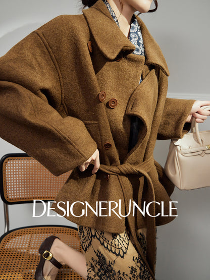 DGU|「 Twilight" gray woolen jacket new high-end temperament versatile slimming top - Louisa.