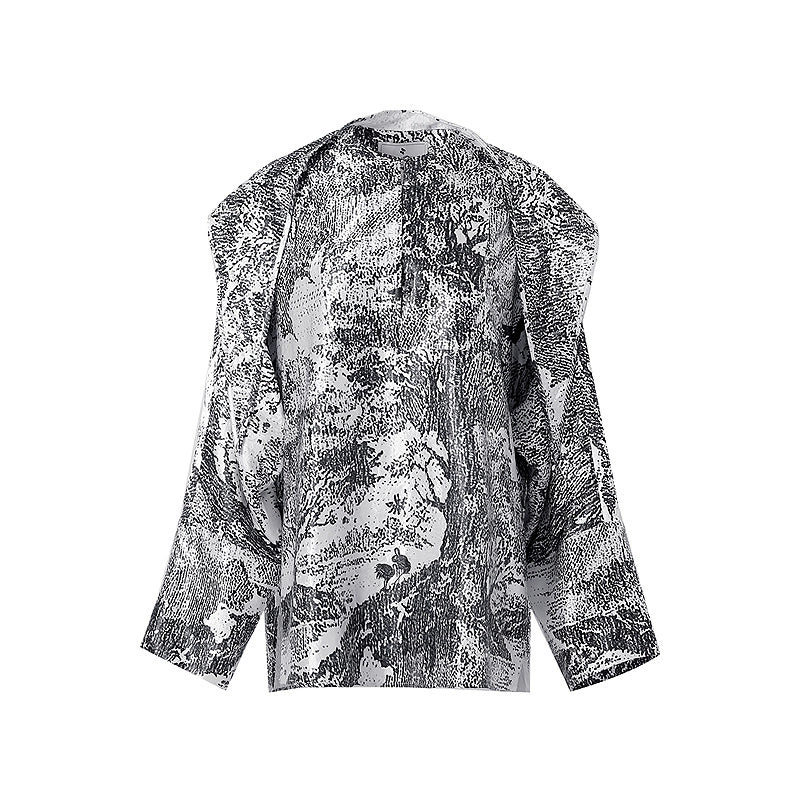 ZHUCHONGYUN bronzing fiber satin loose straight pants and top outfit set-SKYE.