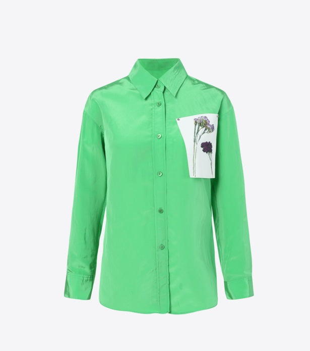 COMME MOI Lv Yan designer dopamine women's peak-necked silhouette shirts - MILA.