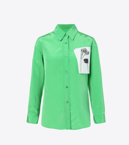 COMME MOI Lv Yan designer dopamine women's peak-necked silhouette shirts - MILA.