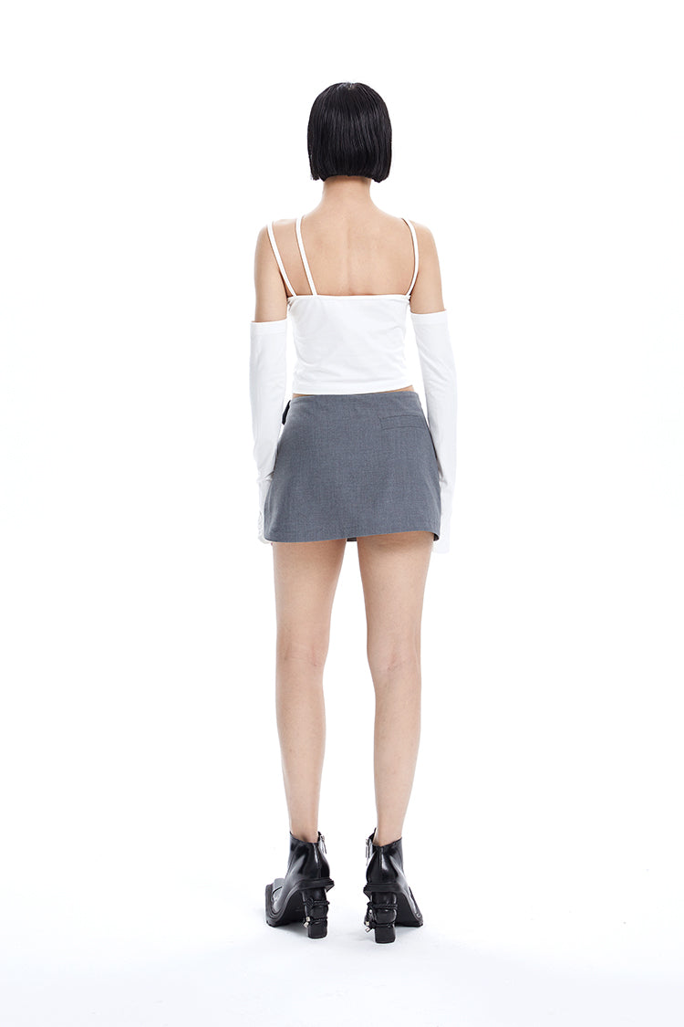 TINY IN Detachable Sleeve Women's Short Cut-out Top -YOYO