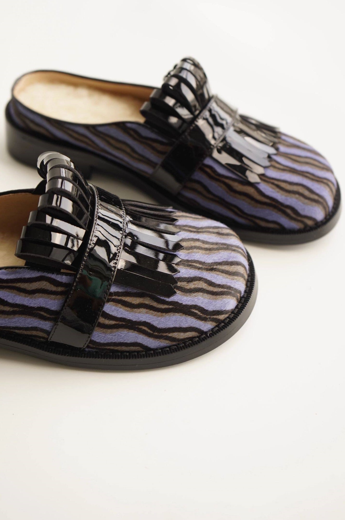 B-FEI horsehair slip-on shoes-GOJO.