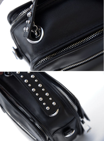 IUBallet Elegant Messenger Leather Black Bag - DANEL.