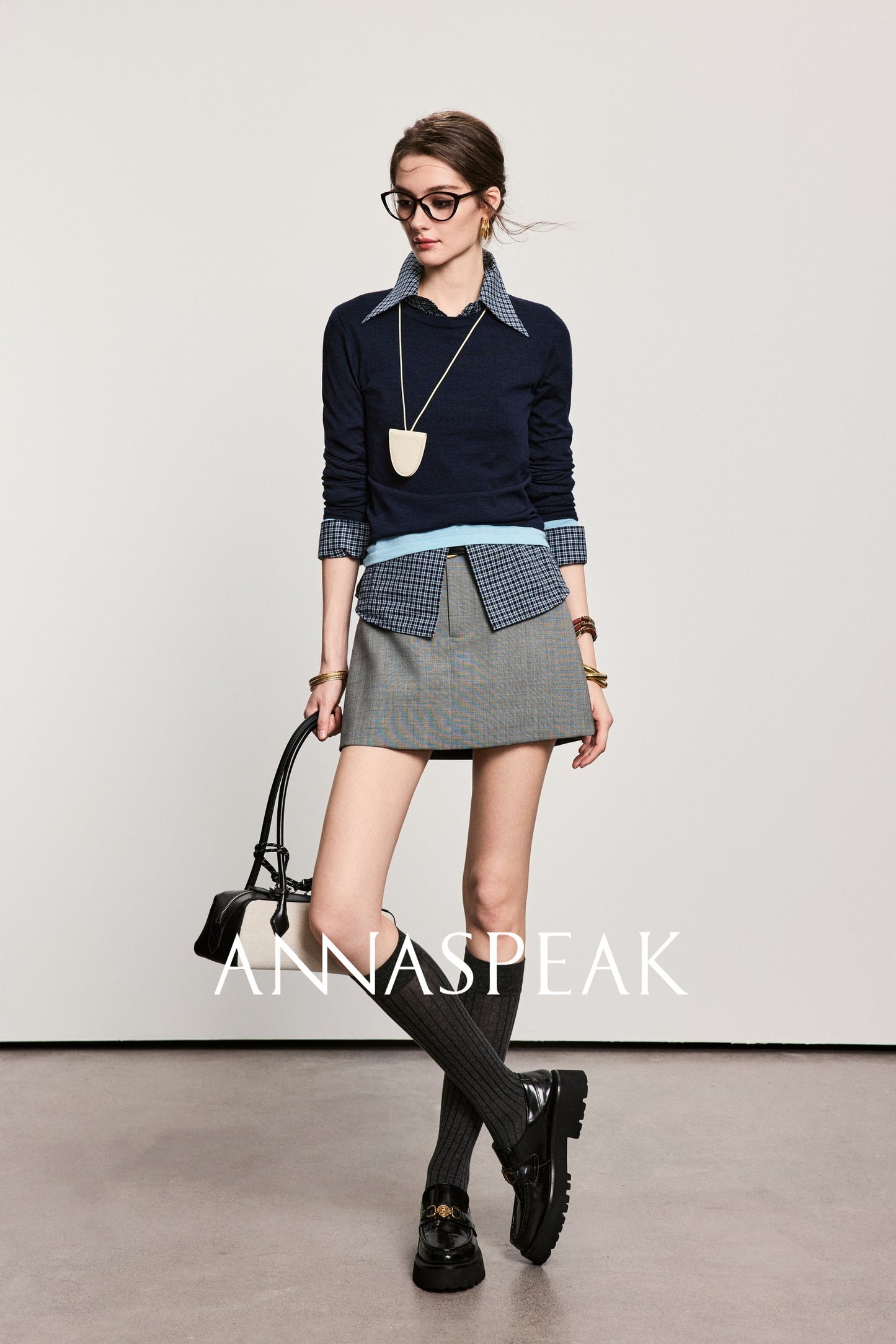 ANNASPEAK fake two pieces wool knit-LIAM.