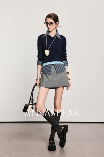 ANNASPEAK fake two pieces wool knit-LIAM.