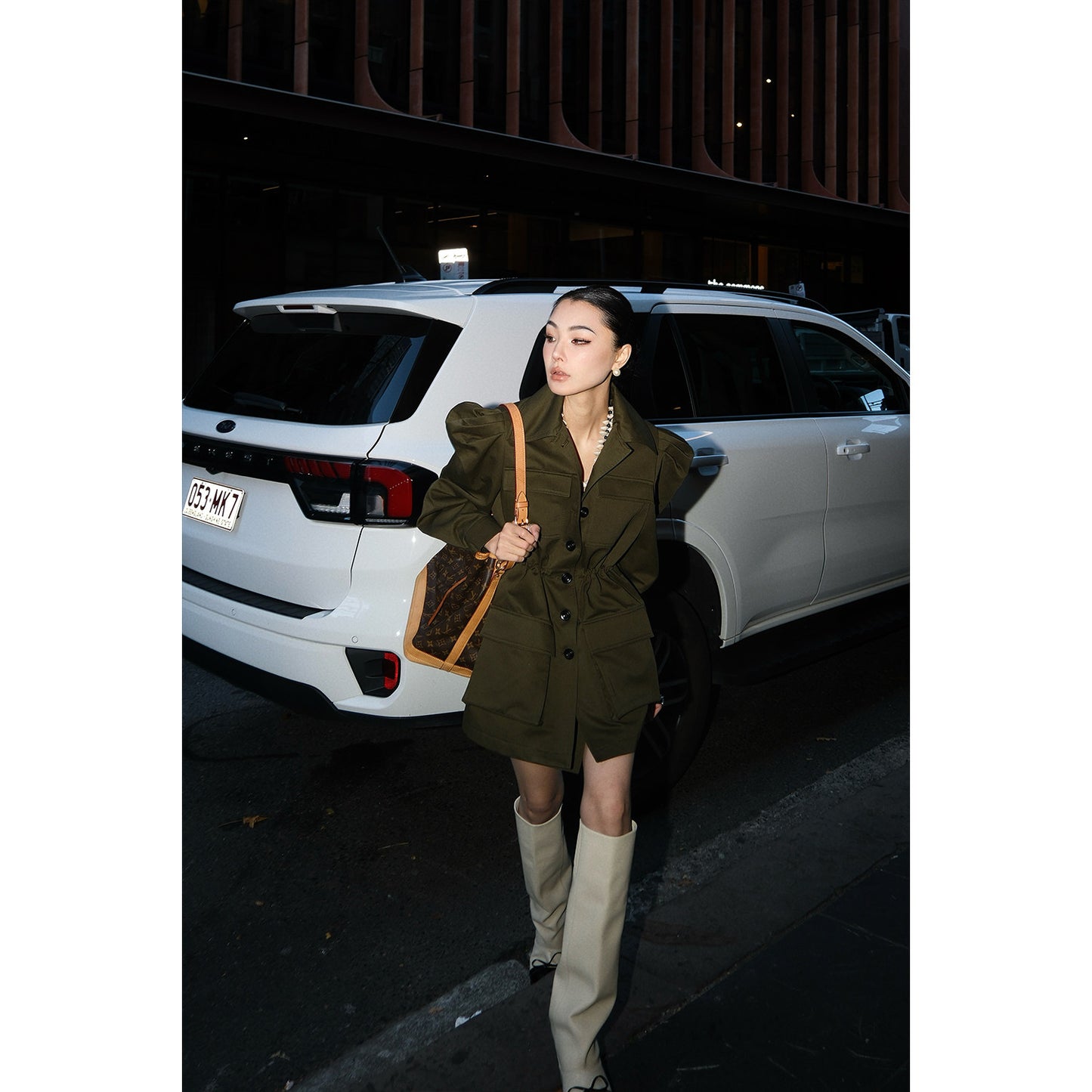MEI SANGUAN long-sleeved jacket irregular skirt suit - ANDY