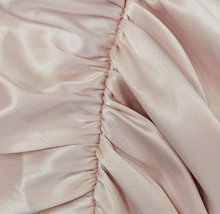 DOLLY Elegant V-Neck Short Sleeve Tube Top Slim Fit Pleated Short Date Dress-LITA