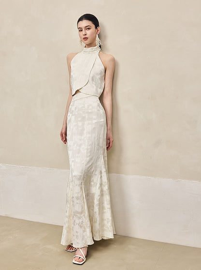 HECO Jacquard Fishtail High Waist Red Purple White Skirt Women - GRAVITY.