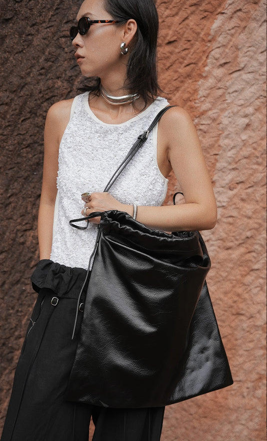 IUBALLET New Simple Large Shoulder Tote Bag Genuine Leather - FRAME .